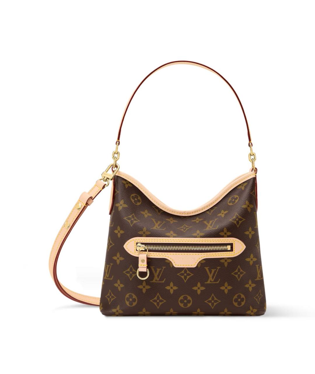 LOUIS VUITTON Коричневая кожаная сумка с короткими ручками, фото 6