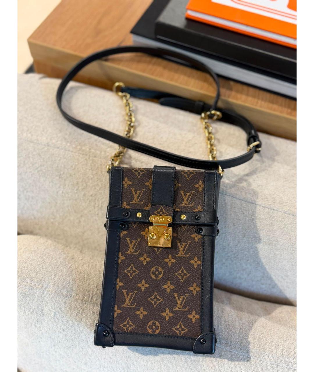 LOUIS VUITTON Коричневая кожаная сумка через плечо, фото 3