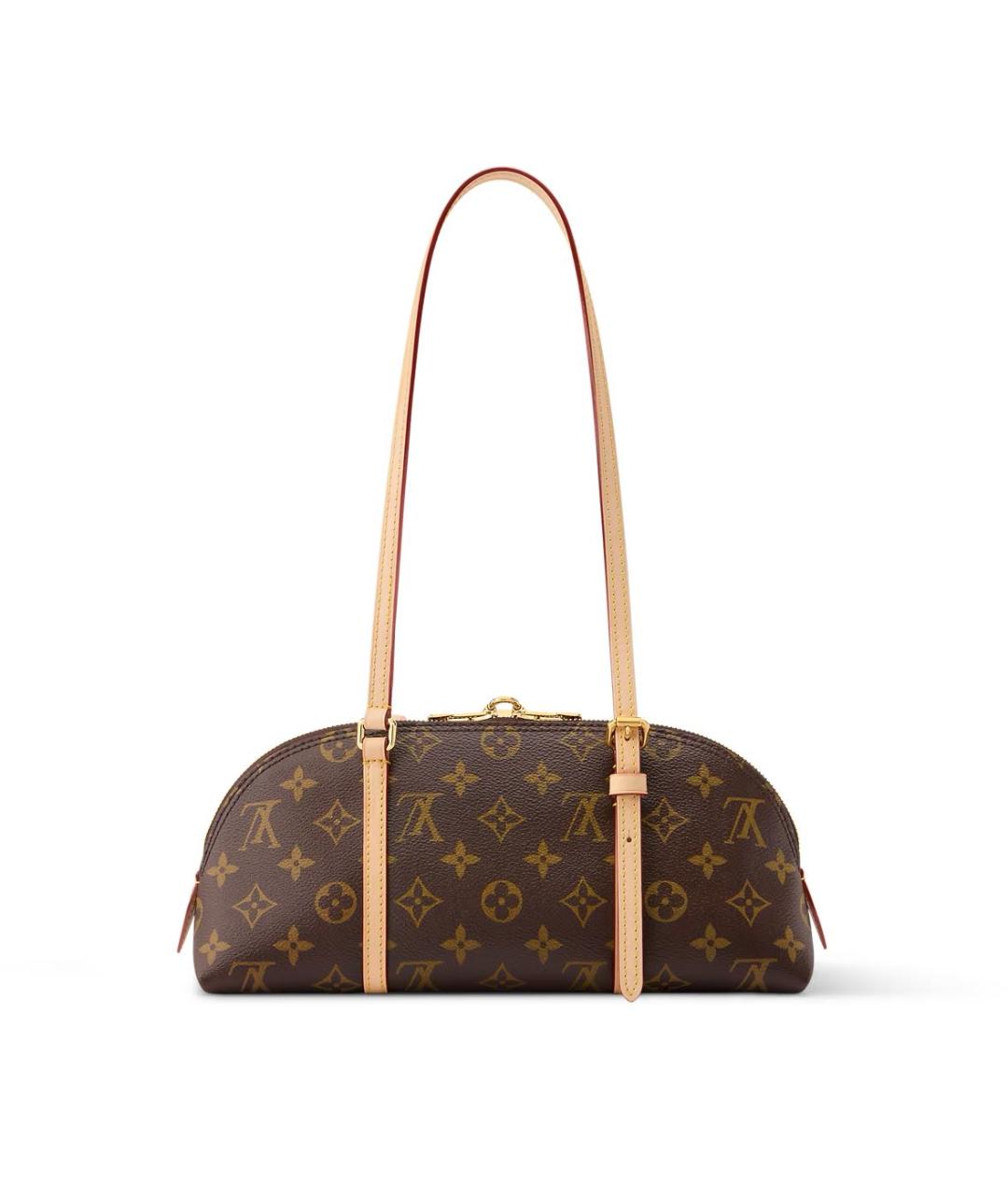 LOUIS VUITTON Коричневая кожаная сумка с короткими ручками, фото 5