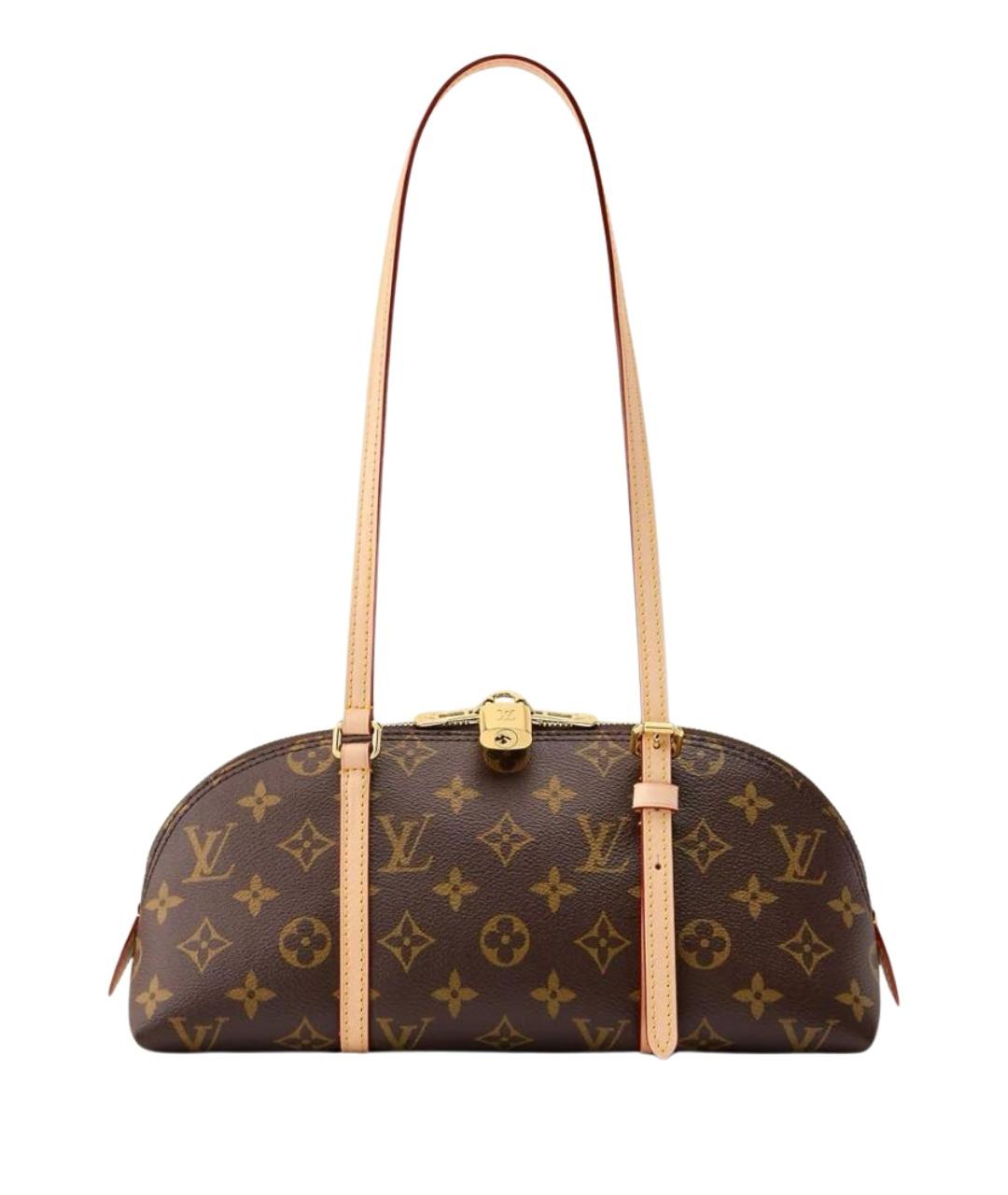 LOUIS VUITTON Коричневая кожаная сумка с короткими ручками, фото 1