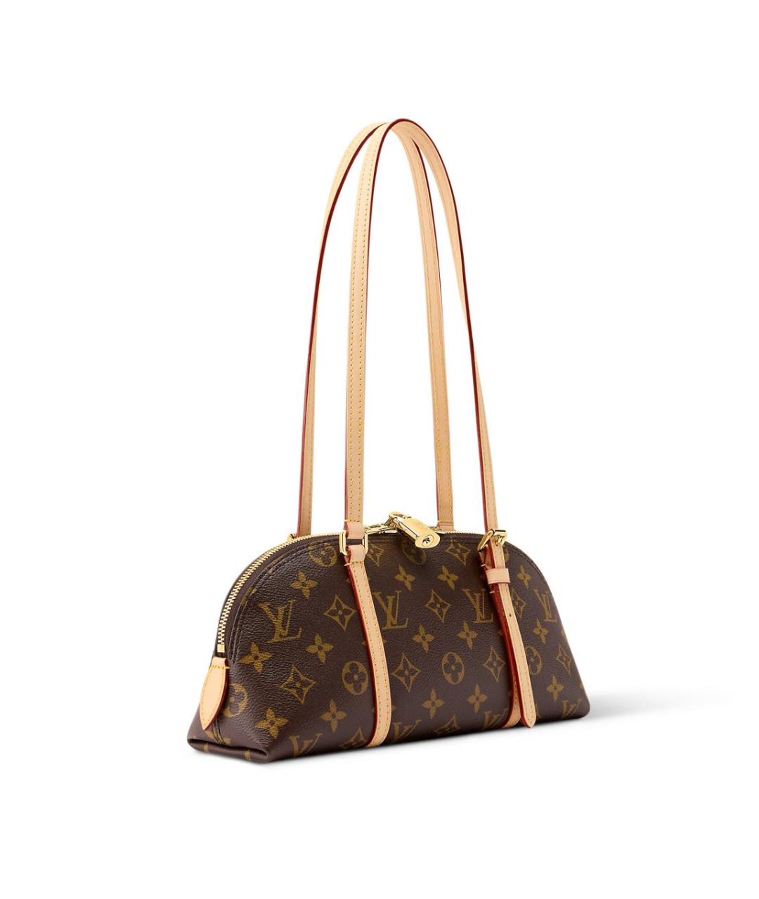 LOUIS VUITTON Коричневая кожаная сумка с короткими ручками, фото 2