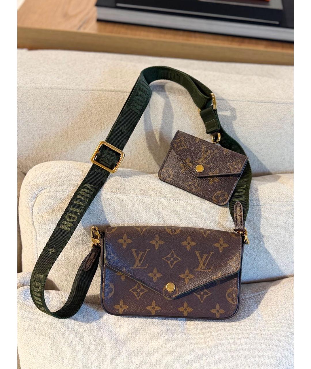 LOUIS VUITTON Коричневая кожаная сумка через плечо, фото 2