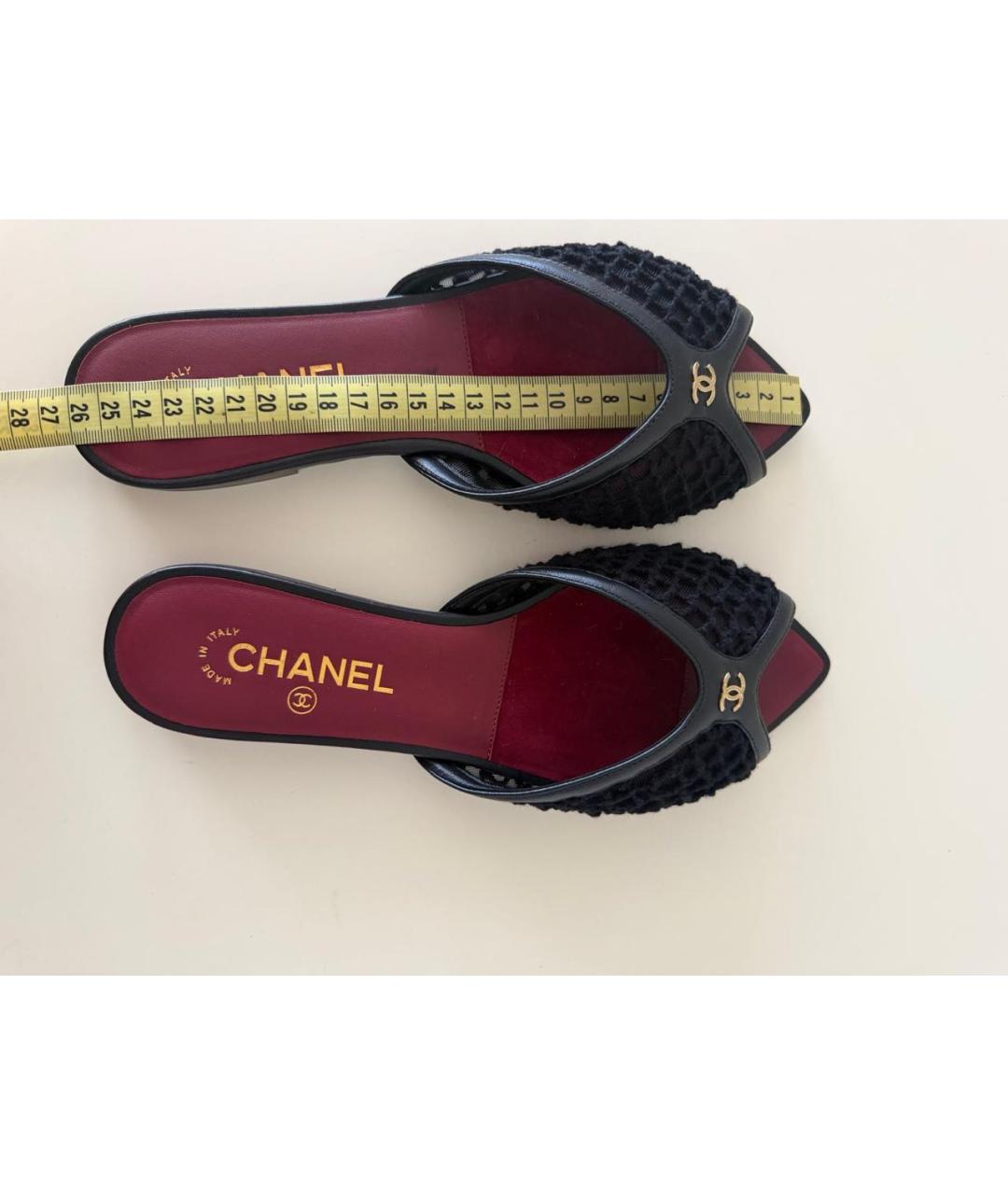 CHANEL Черные шлепанцы, фото 8