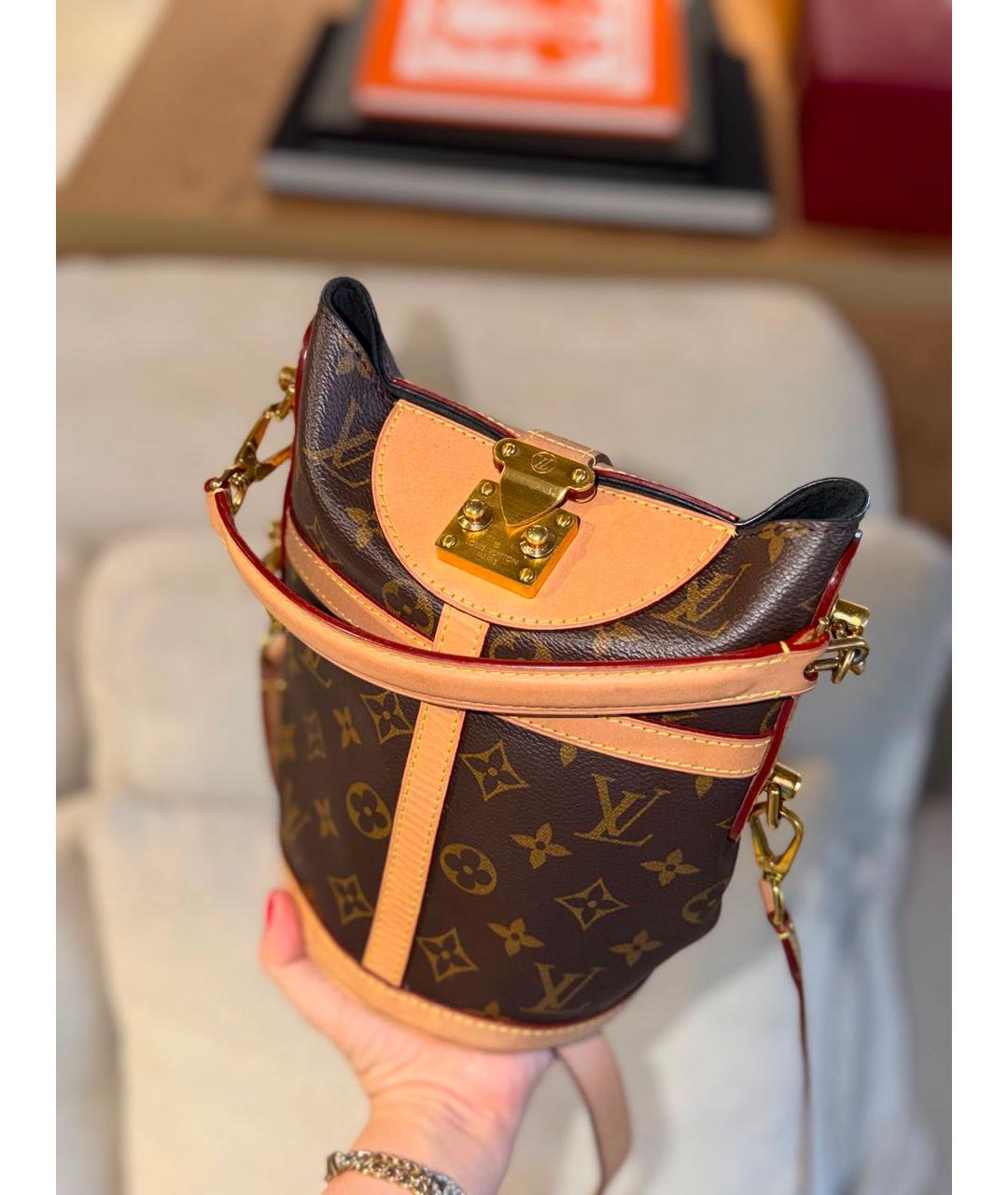 LOUIS VUITTON Коричневая кожаная сумка через плечо, фото 2