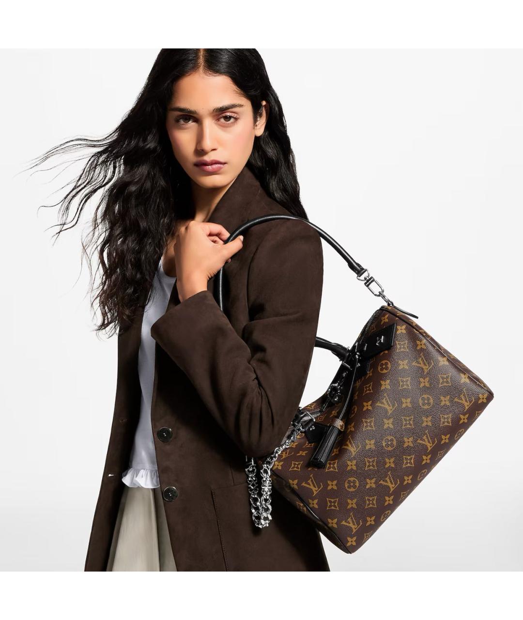 LOUIS VUITTON Коричневая кожаная сумка тоут, фото 4