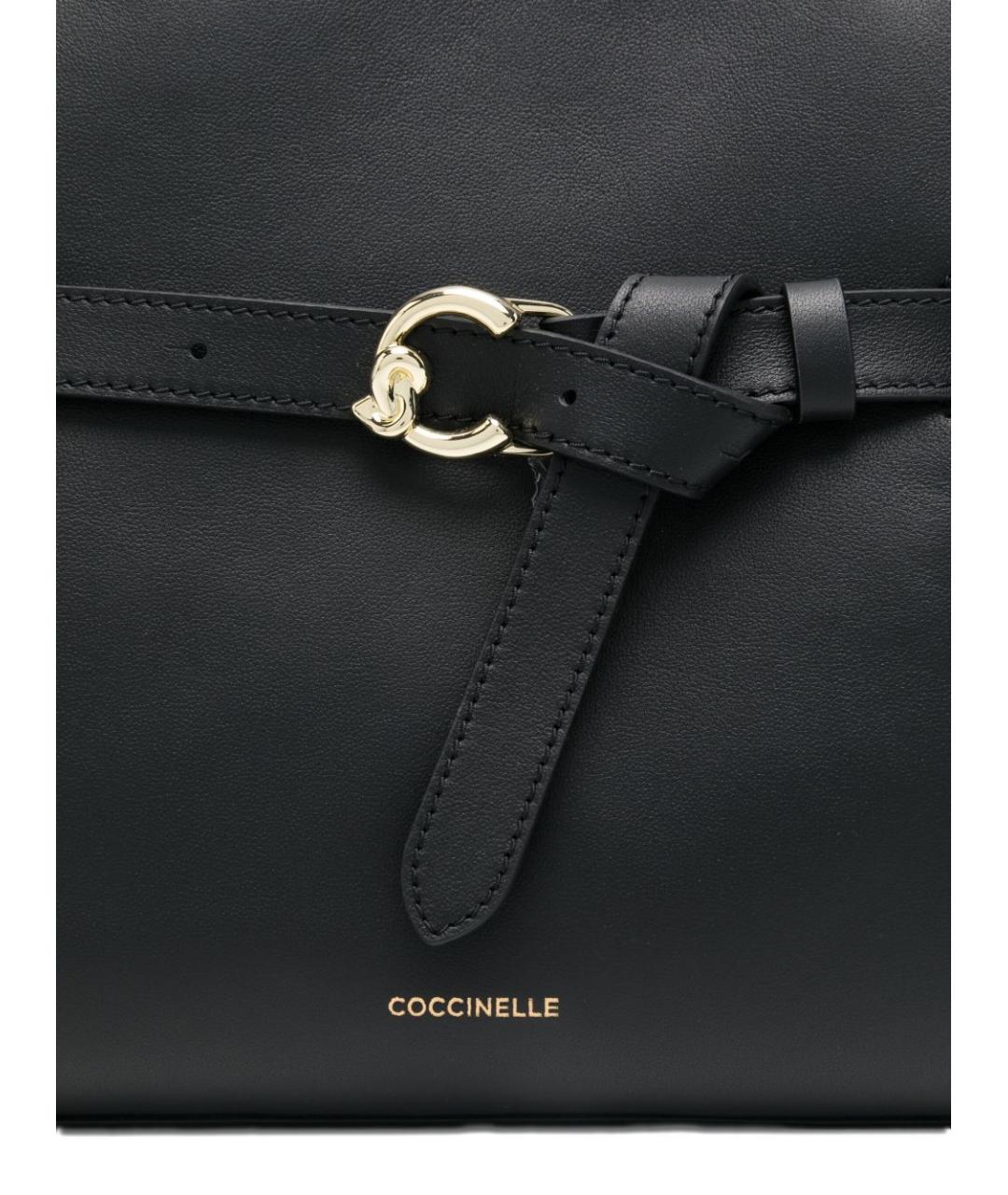 COCCINELLE Черная кожаная сумка тоут, фото 2