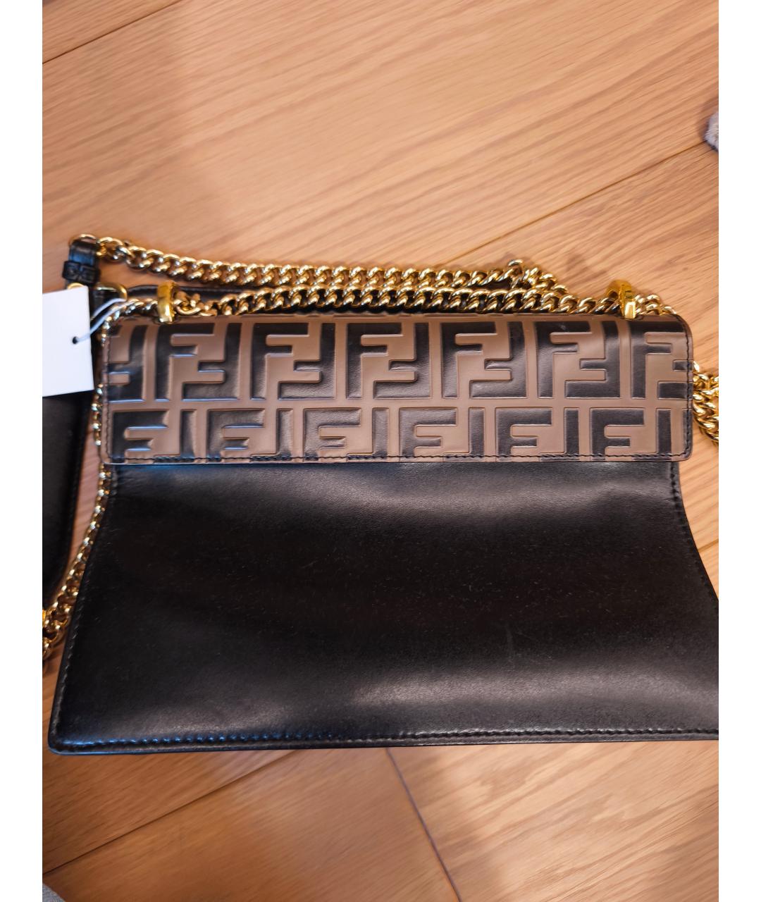 FENDI Коричневая кожаная сумка через плечо, фото 5