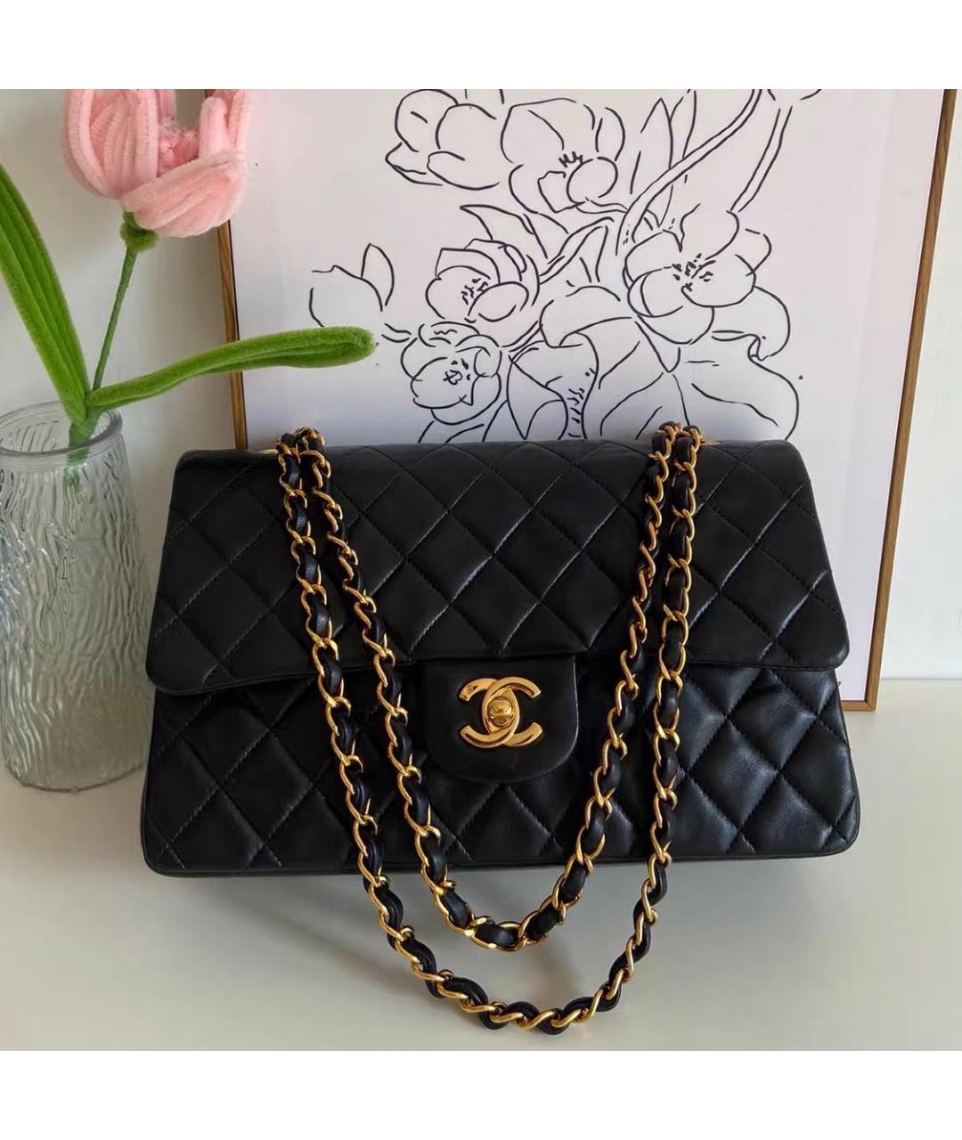CHANEL Черная кожаная сумка через плечо, фото 8