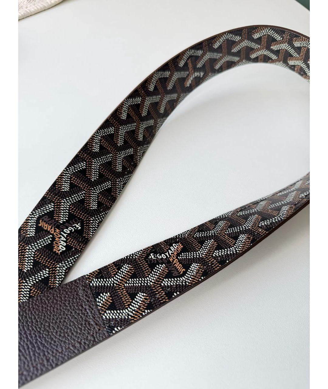 GOYARD Коричневый кожаный ремень, фото 8