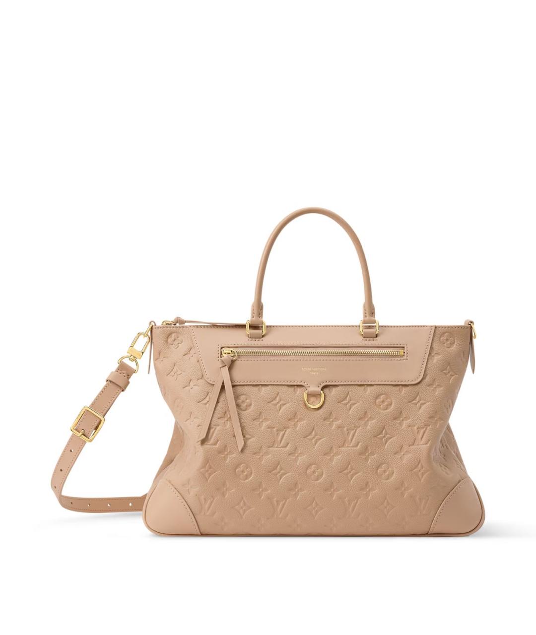 LOUIS VUITTON Бежевая кожаная сумка тоут, фото 5
