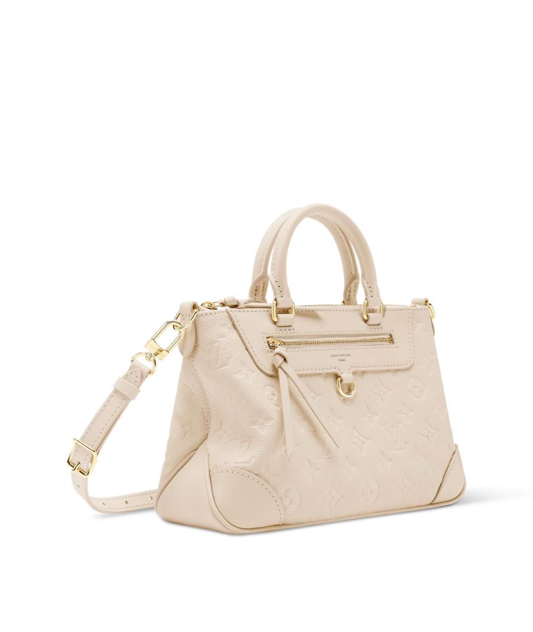 LOUIS VUITTON Бежевая кожаная сумка с короткими ручками, фото 2
