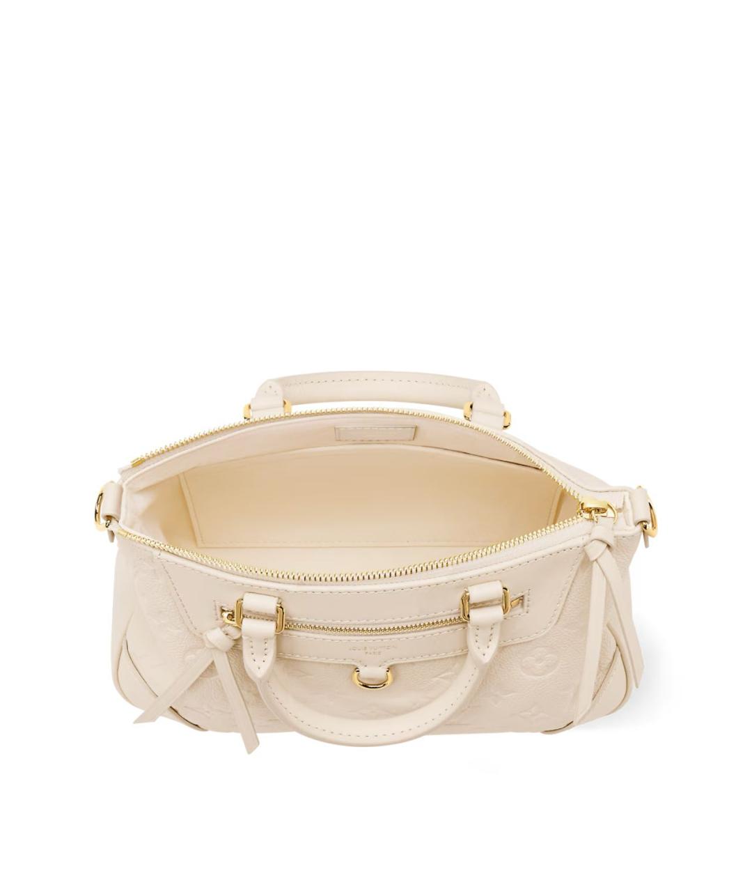 LOUIS VUITTON Бежевая кожаная сумка с короткими ручками, фото 3