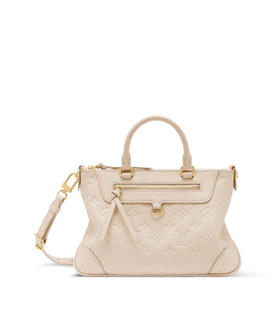 LOUIS VUITTON Бежевая кожаная сумка с короткими ручками, фото 5