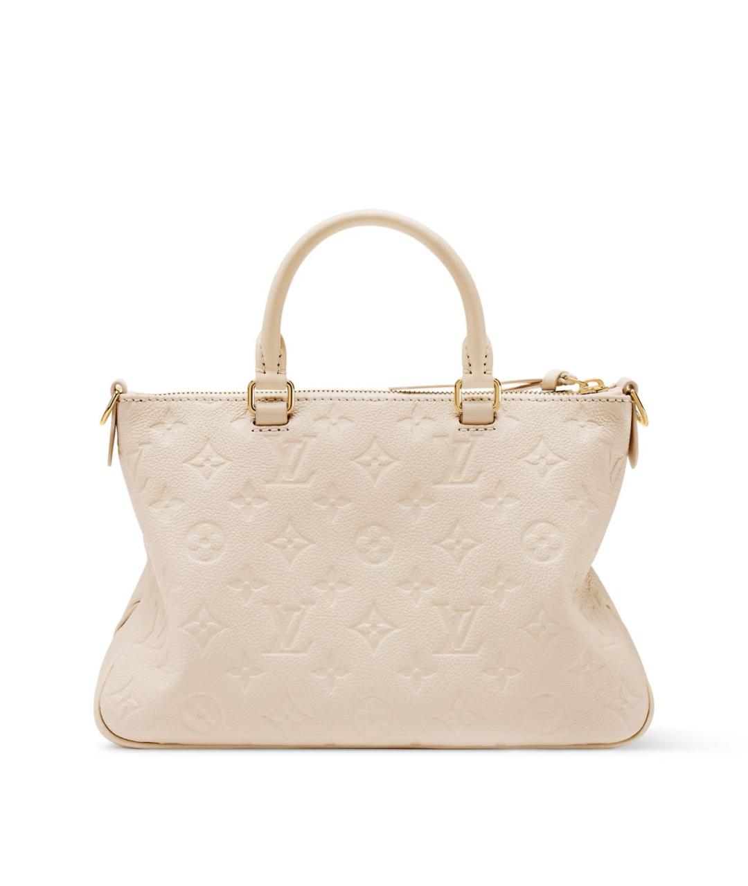 LOUIS VUITTON Бежевая кожаная сумка с короткими ручками, фото 4