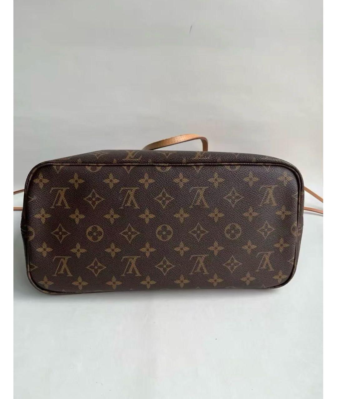 LOUIS VUITTON Коричневая кожаная сумка тоут, фото 5
