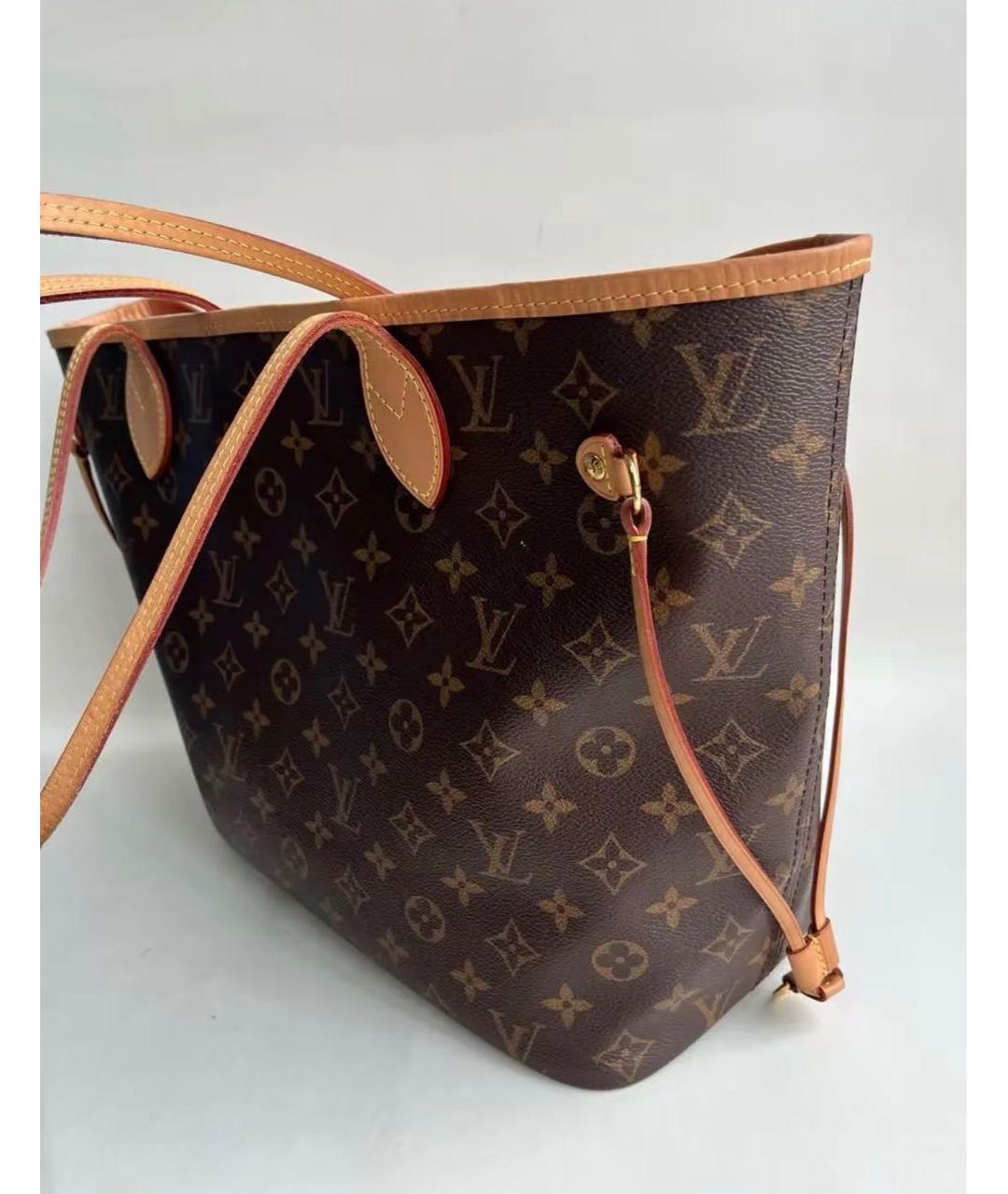 LOUIS VUITTON Коричневая кожаная сумка тоут, фото 2