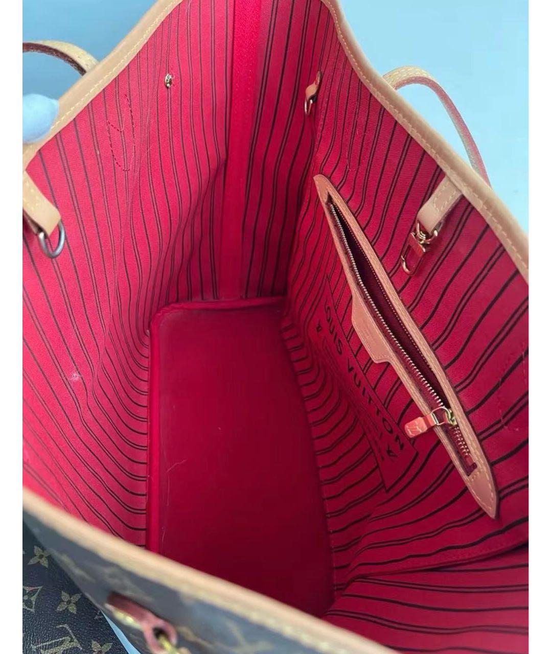 LOUIS VUITTON Коричневая кожаная сумка тоут, фото 6