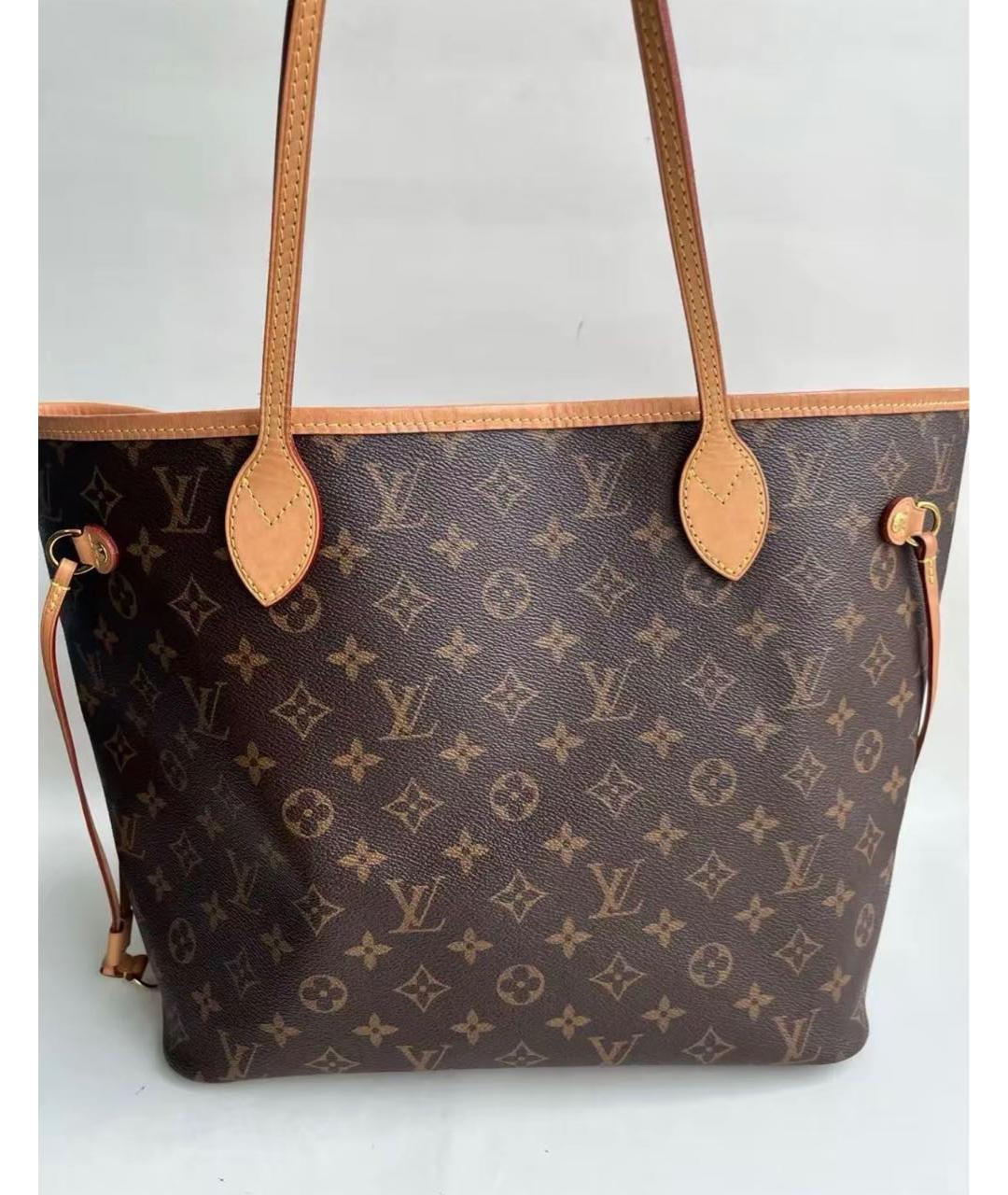 LOUIS VUITTON Коричневая кожаная сумка тоут, фото 3