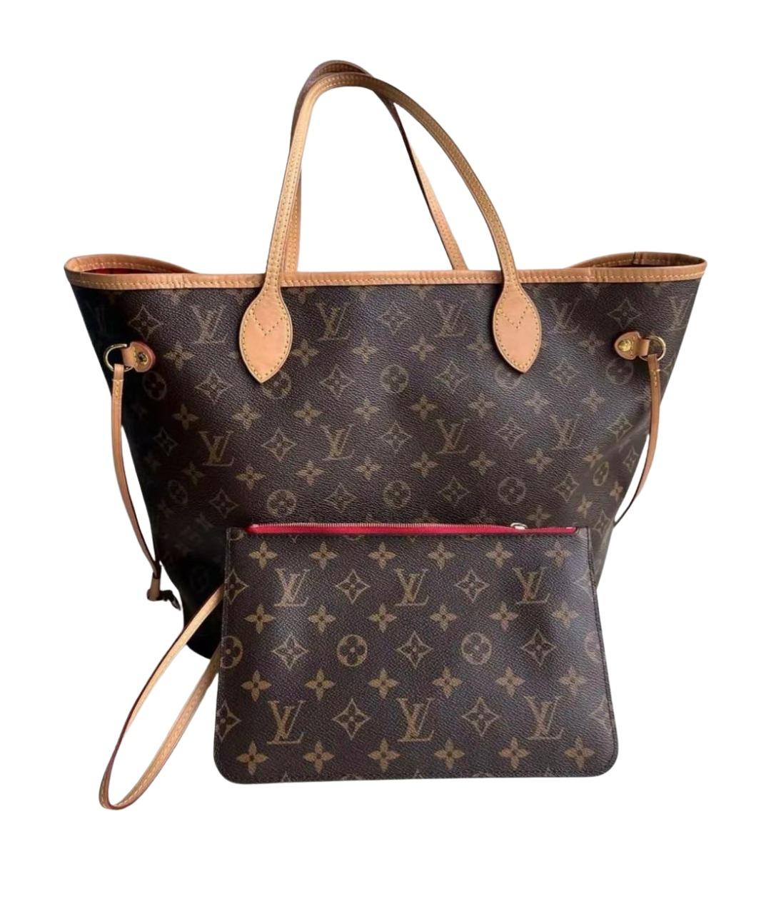 LOUIS VUITTON Коричневая кожаная сумка тоут, фото 1