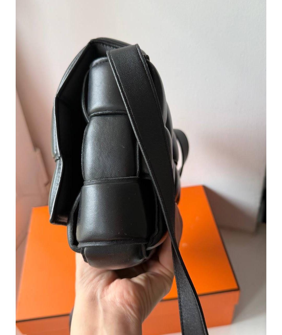 BOTTEGA VENETA Черная кожаная сумка через плечо, фото 5