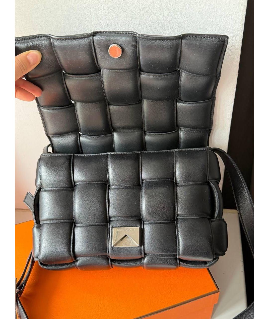 BOTTEGA VENETA Черная кожаная сумка через плечо, фото 3