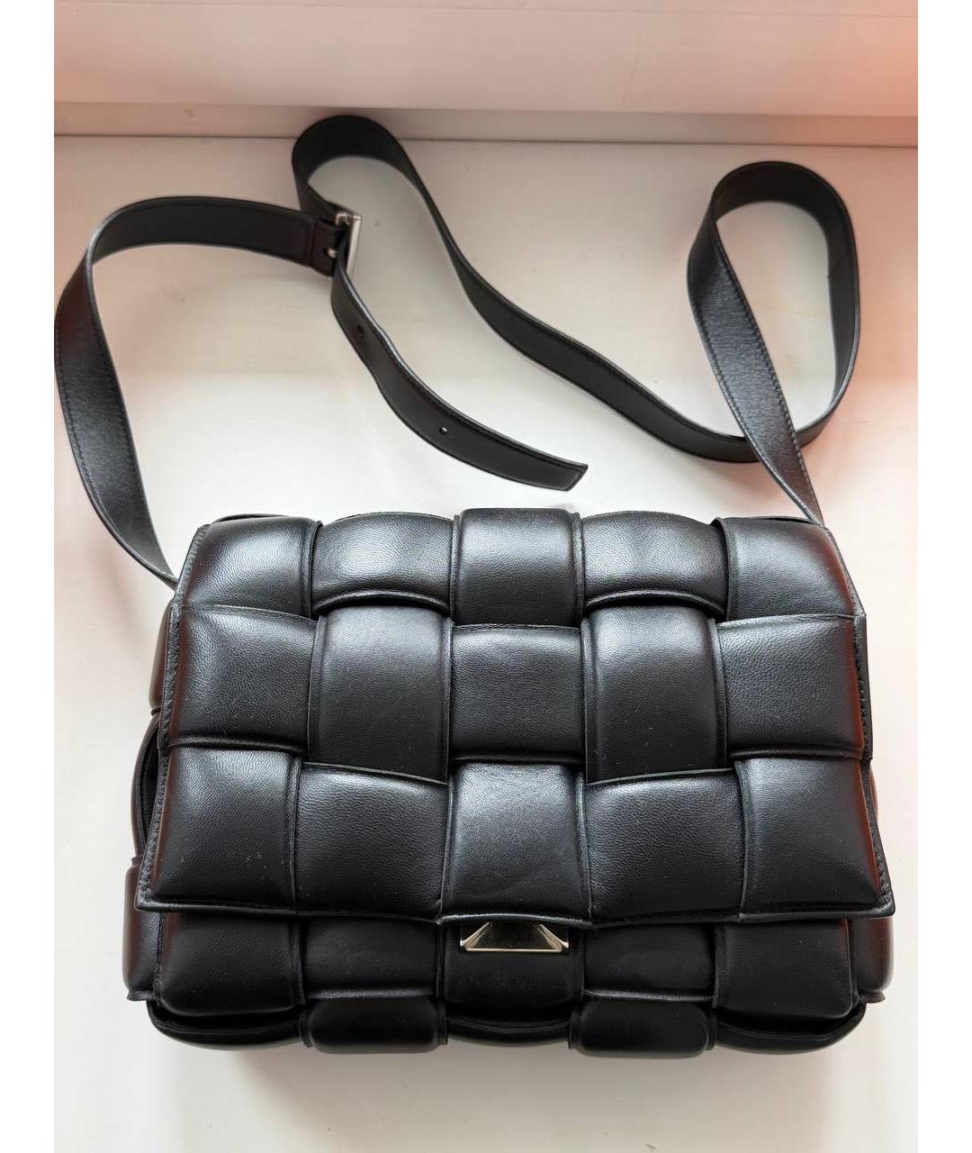 BOTTEGA VENETA Черная кожаная сумка через плечо, фото 9