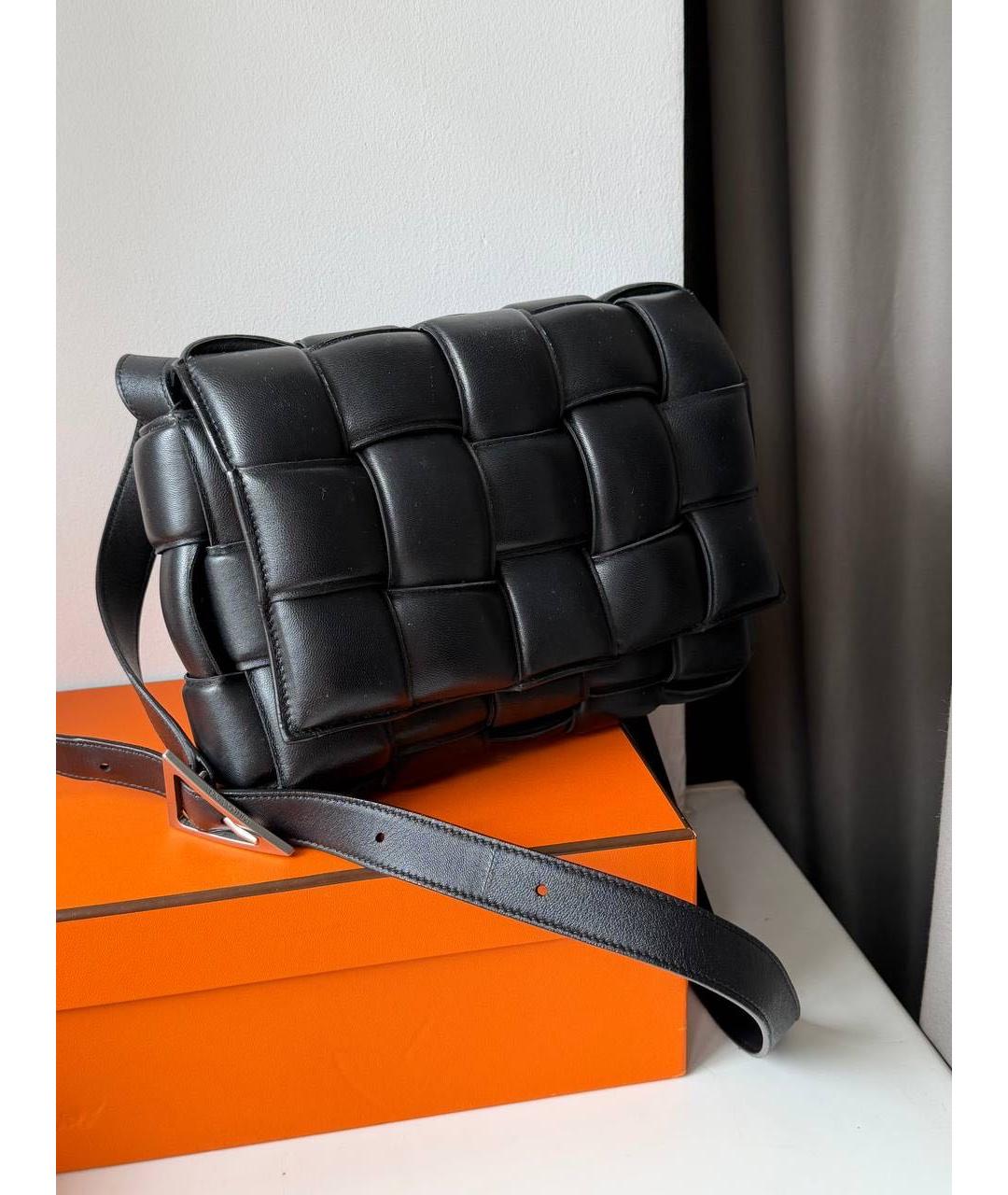 BOTTEGA VENETA Черная кожаная сумка через плечо, фото 4