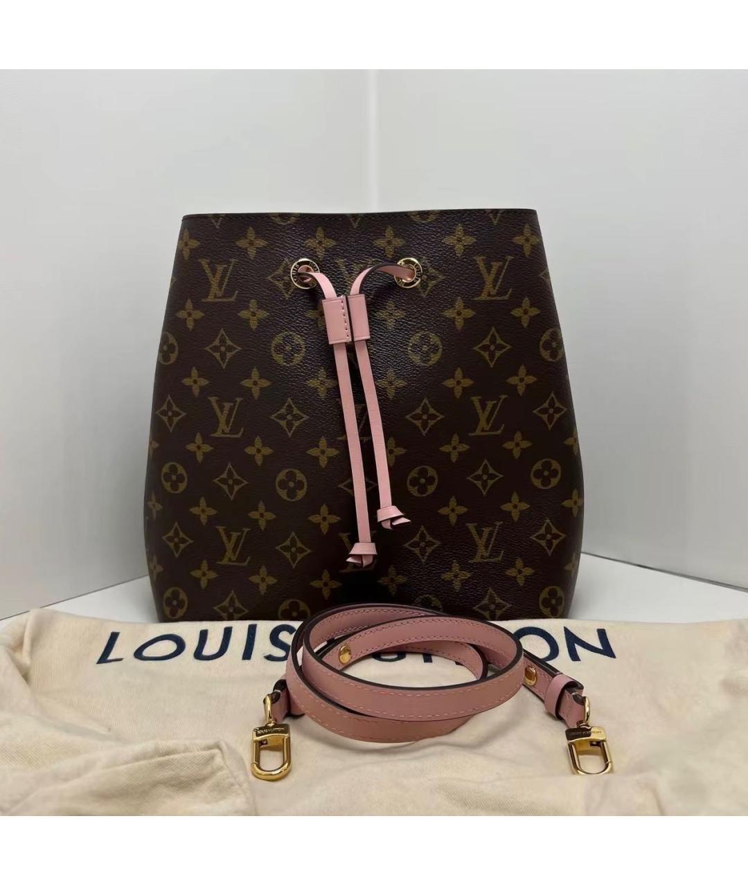 LOUIS VUITTON Розовая кожаная сумка тоут, фото 2
