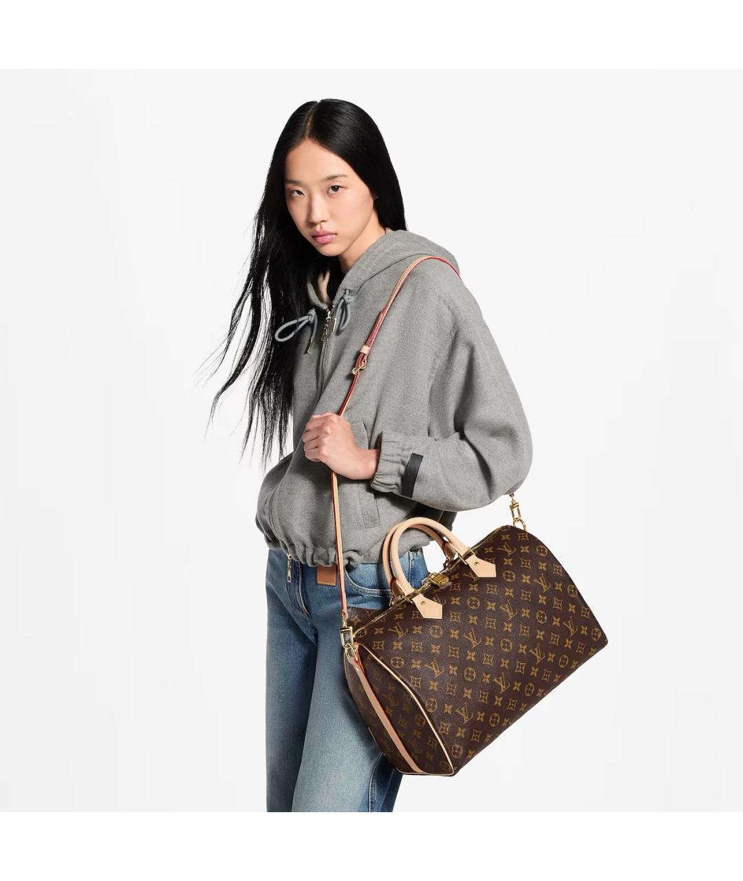 LOUIS VUITTON Коричневая кожаная сумка тоут, фото 5