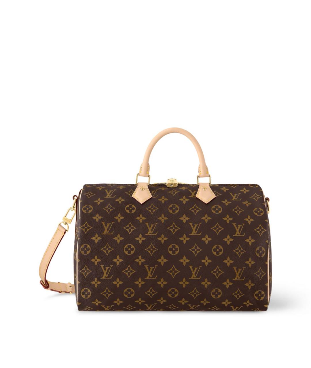 LOUIS VUITTON Коричневая кожаная сумка тоут, фото 6