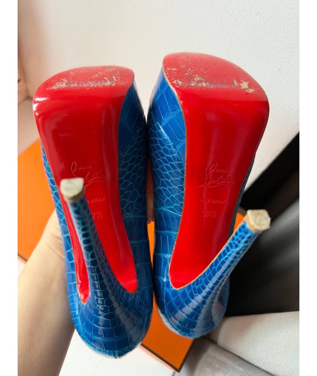 CHRISTIAN LOUBOUTIN Синие туфли из экзотической кожи, фото 6