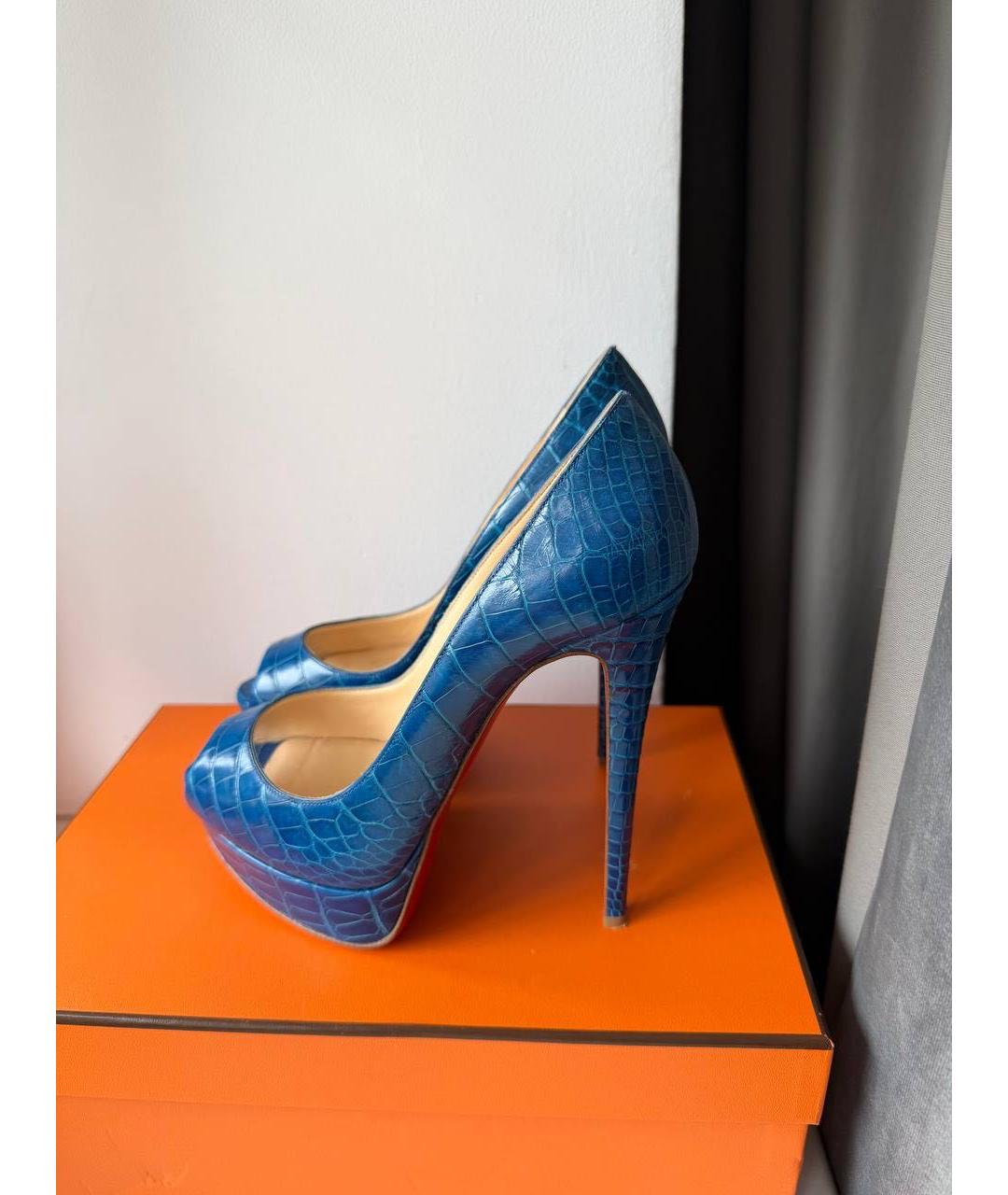 CHRISTIAN LOUBOUTIN Синие туфли из экзотической кожи, фото 7