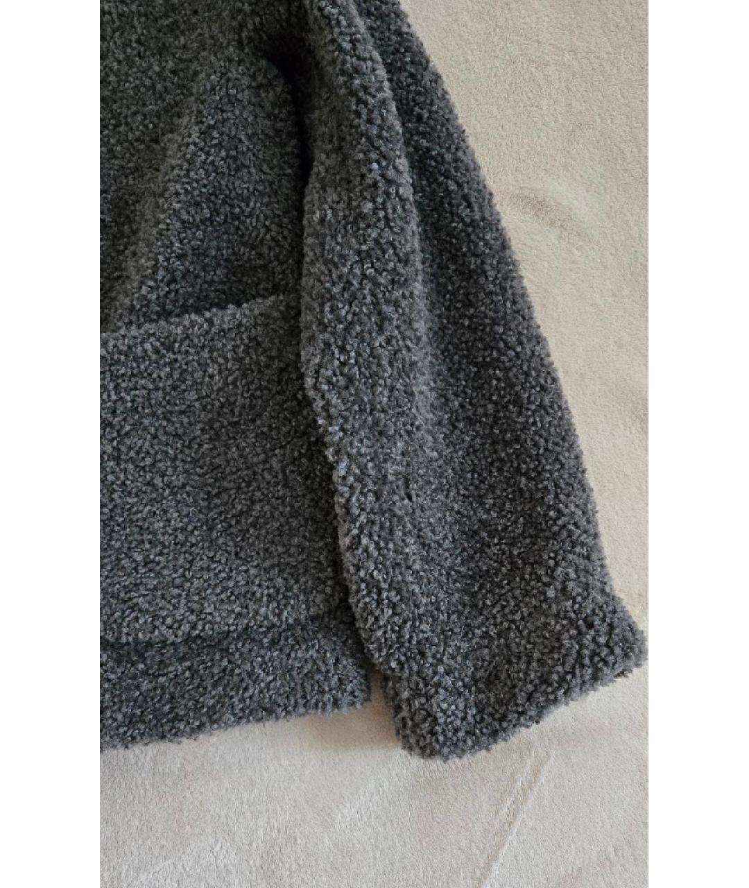 MAX MARA Серое полиэстеровое пальто, фото 3