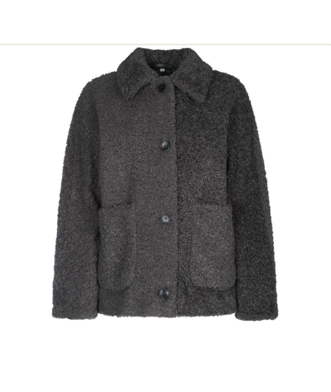 MAX MARA Серое полиэстеровое пальто, фото 4