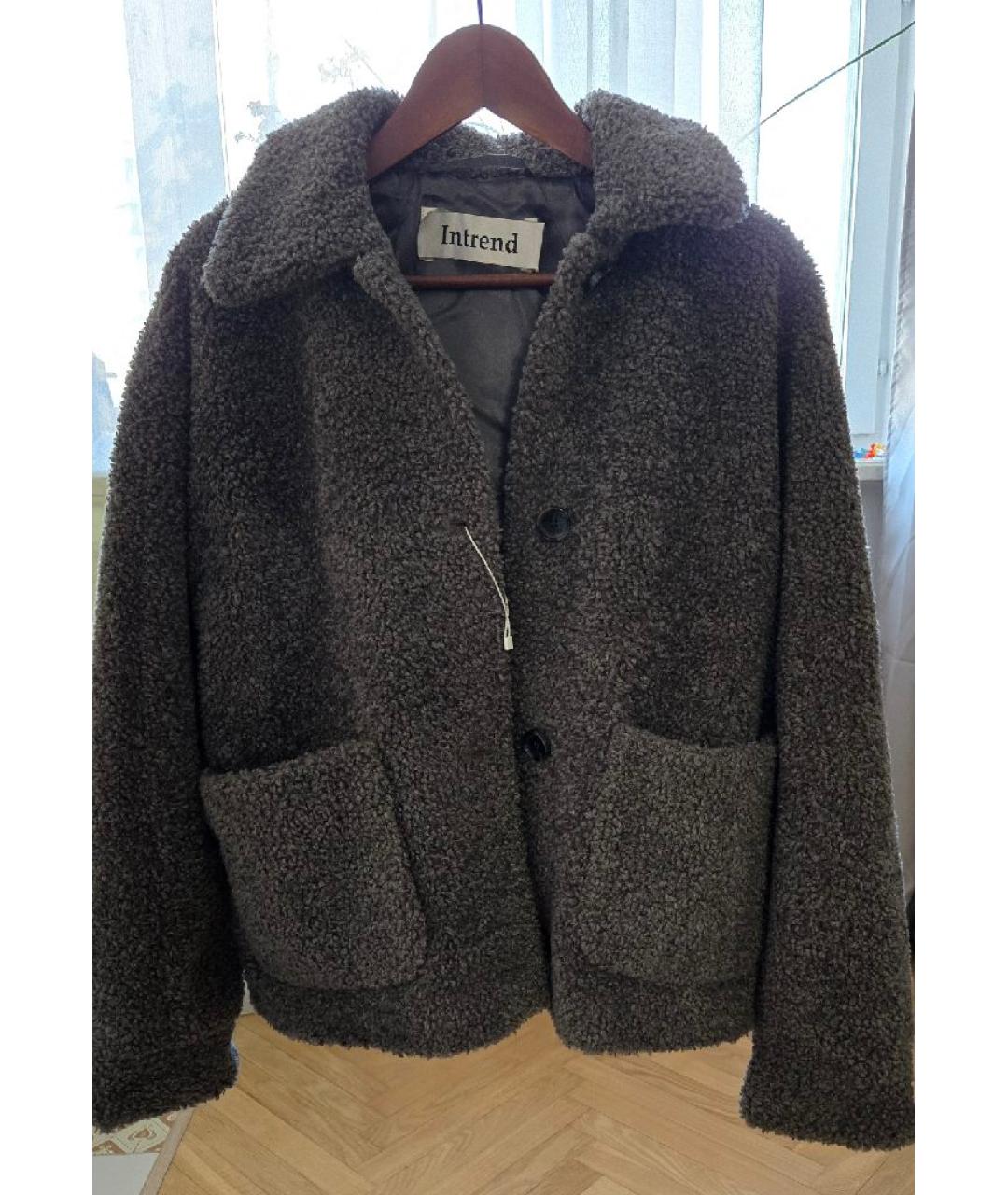 MAX MARA Серое полиэстеровое пальто, фото 6