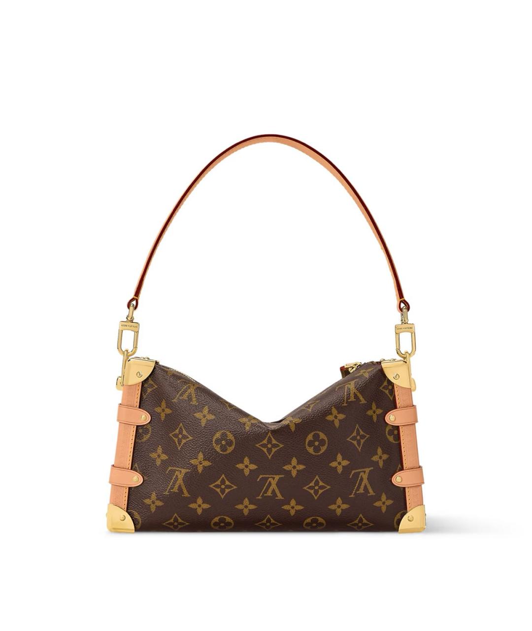 LOUIS VUITTON Коричневая кожаная сумка с короткими ручками, фото 4