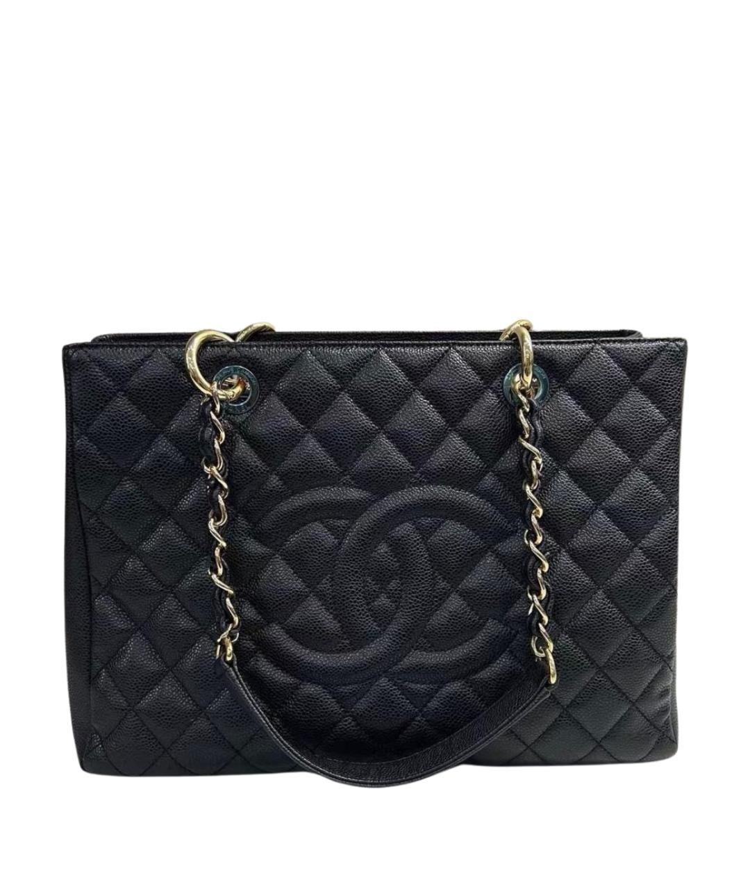 CHANEL Черная кожаная сумка тоут, фото 1