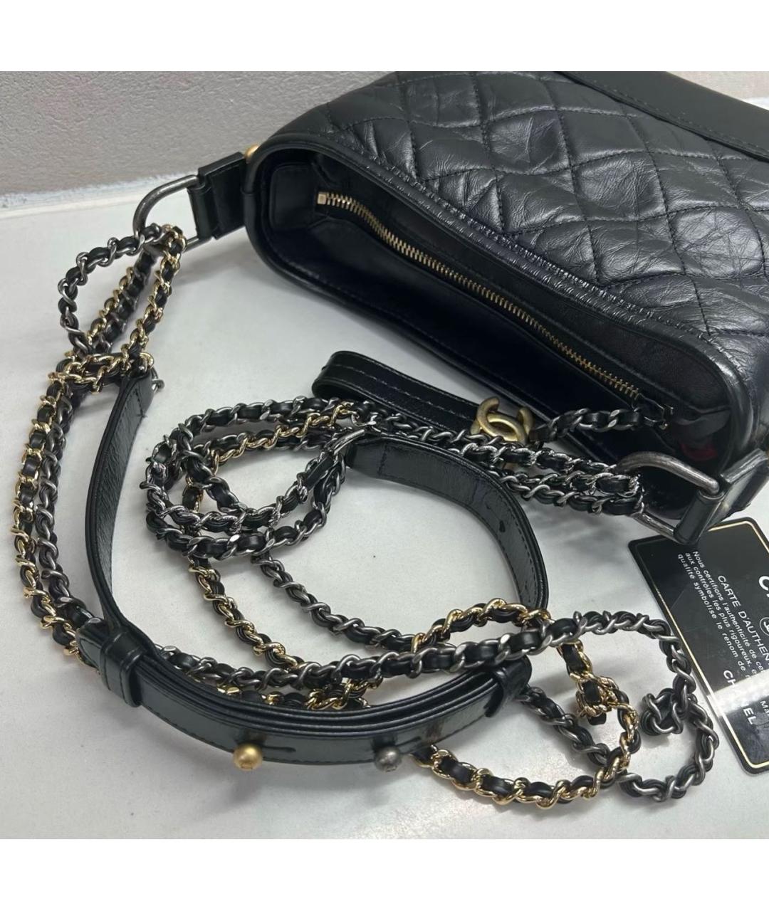CHANEL Черная кожаная сумка через плечо, фото 8