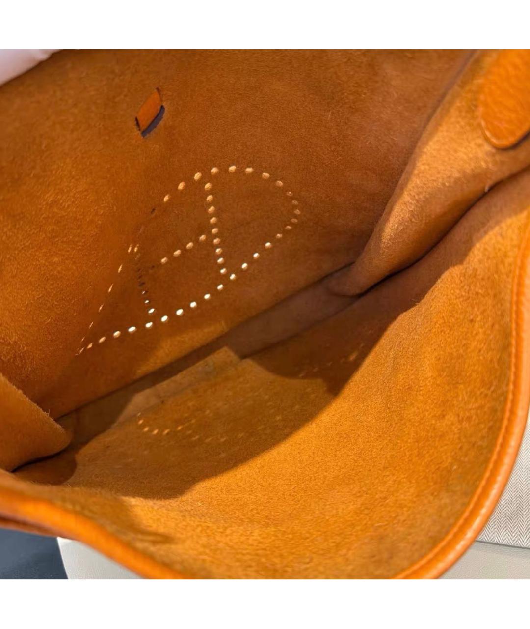 HERMES Оранжевая кожаная сумка через плечо, фото 6