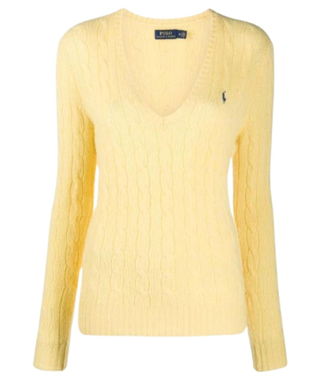 POLO RALPH LAUREN Желтый кашемировый джемпер / свитер, фото 1