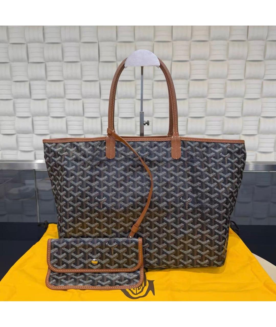 GOYARD Коричневая кожаная сумка тоут, фото 8