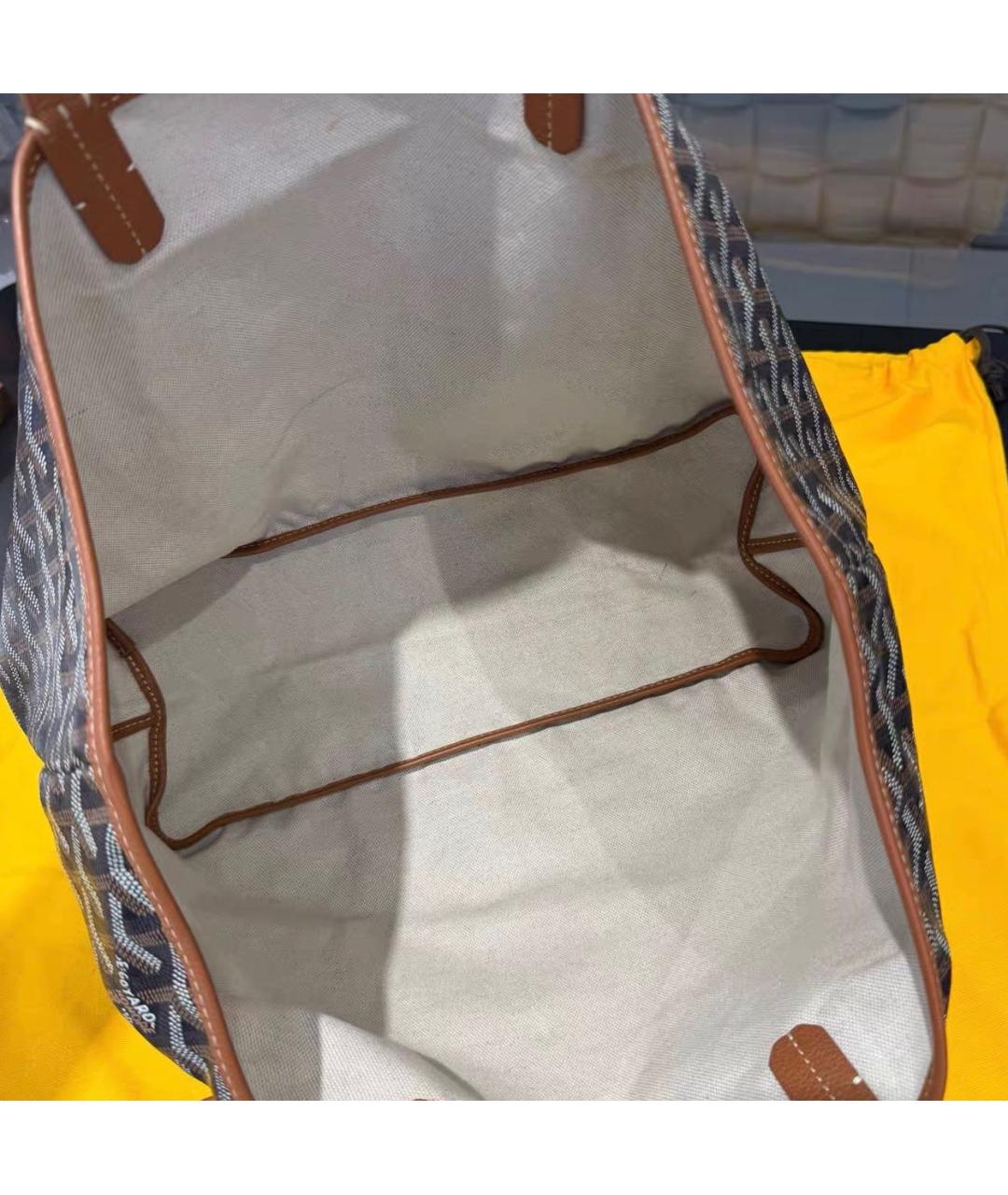 GOYARD Коричневая кожаная сумка тоут, фото 7