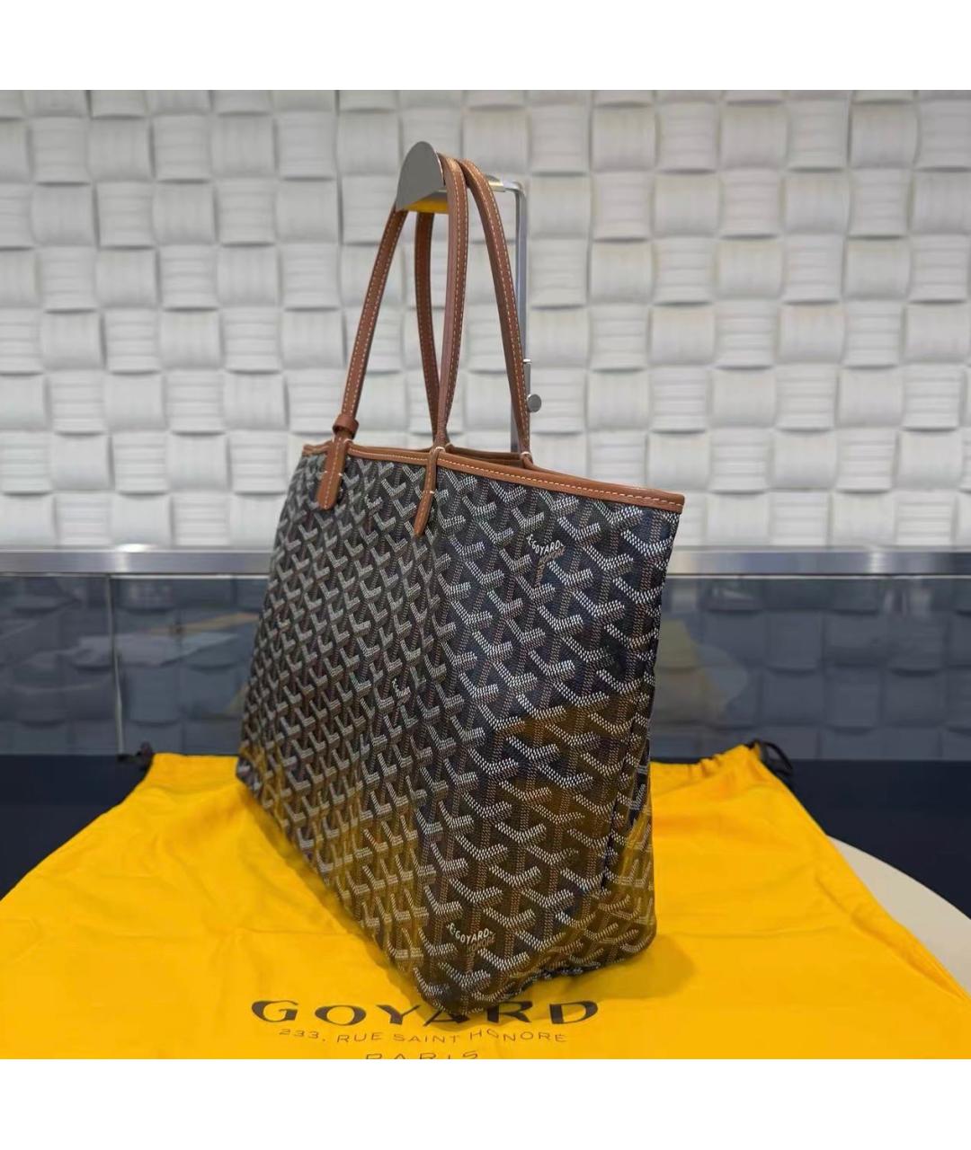 GOYARD Коричневая кожаная сумка тоут, фото 3