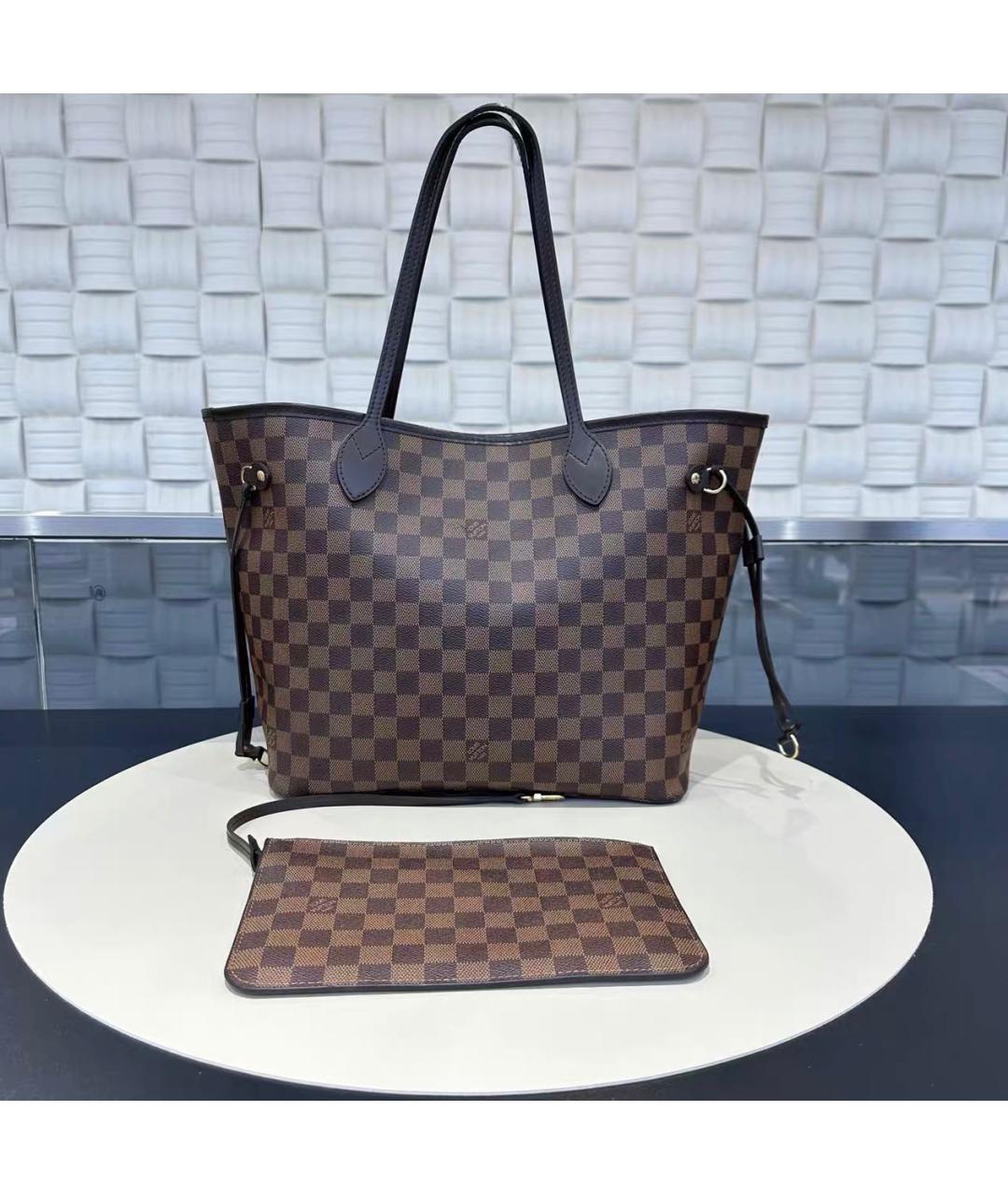 LOUIS VUITTON Коричневая кожаная сумка тоут, фото 2