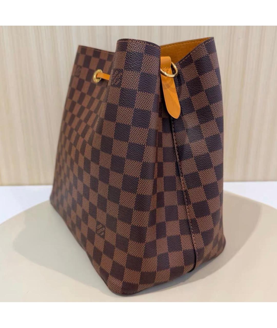 LOUIS VUITTON Коричневая кожаная сумка тоут, фото 4