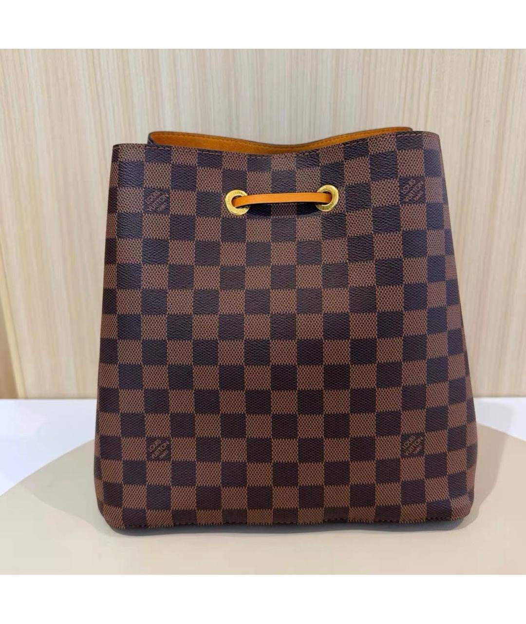 LOUIS VUITTON Коричневая кожаная сумка тоут, фото 3