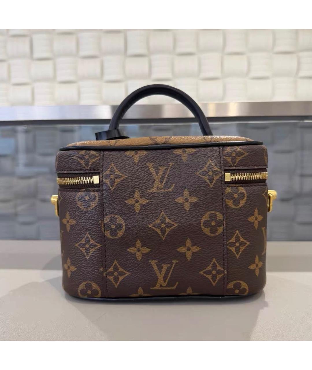 LOUIS VUITTON Коричневая кожаная сумка через плечо, фото 4