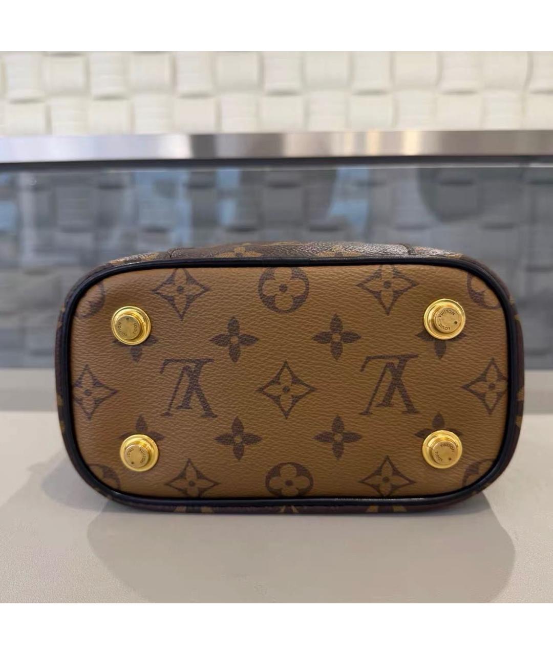 LOUIS VUITTON Коричневая кожаная сумка через плечо, фото 5