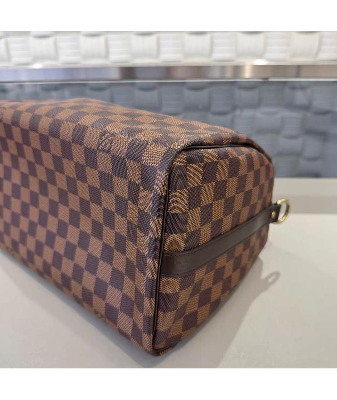 LOUIS VUITTON Коричневая кожаная сумка через плечо, фото 6