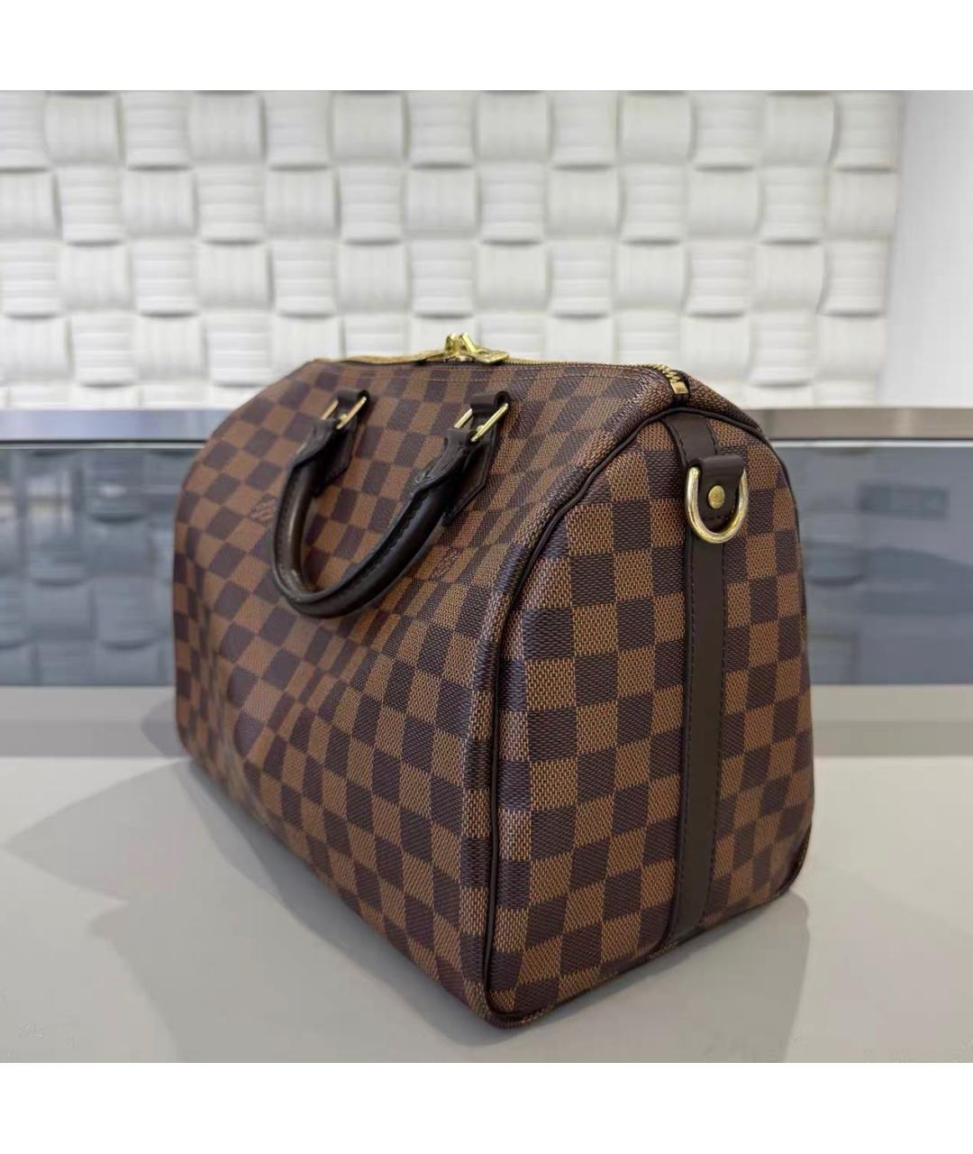 LOUIS VUITTON Коричневая кожаная сумка через плечо, фото 4